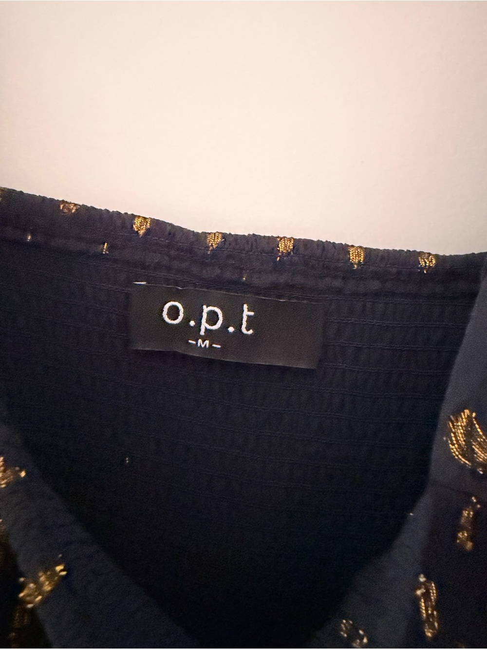 Black Midi Dress with Gold Dot Motif and Smocked Bodice - Picture 2 of 2